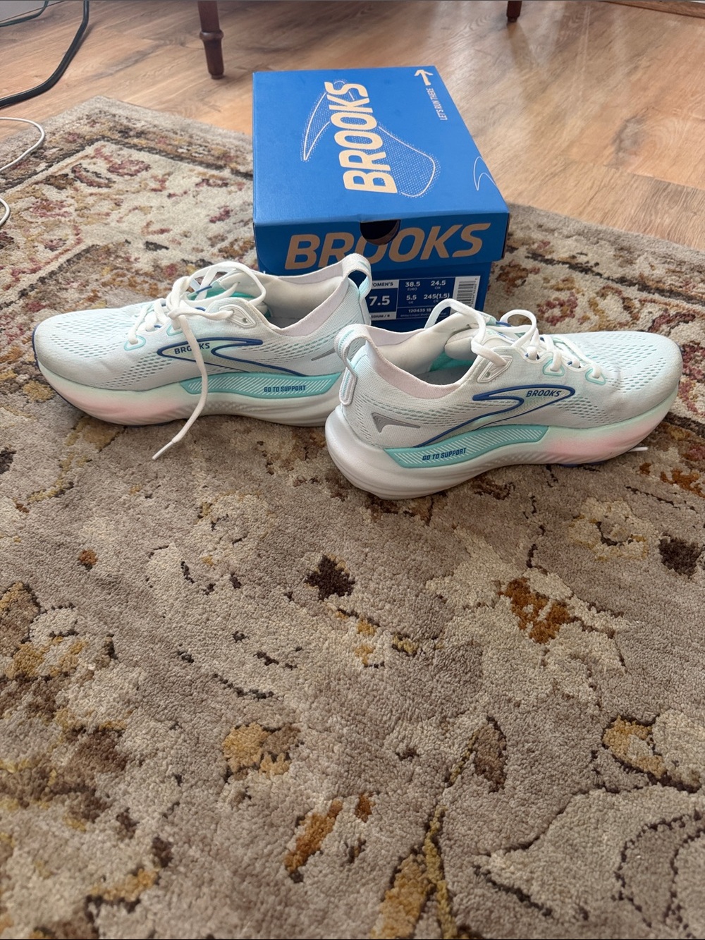 Brooks Women's White & Aqua Running Sneakers